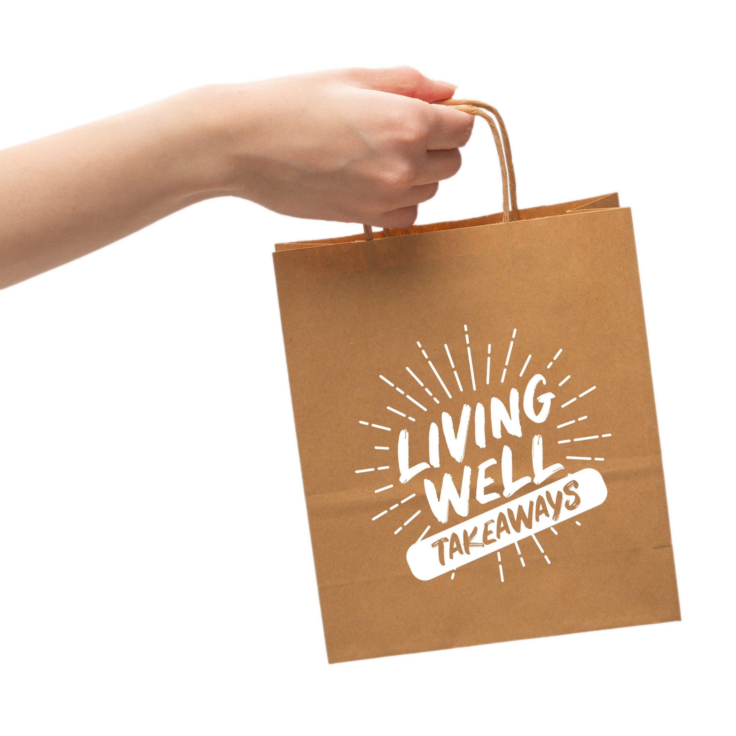 Living Well Takeaways Paper Bag