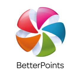 Circle cut into five segments. Each segment a different colour, red, pink, blue, green and orange. Underneath are the word Better Points